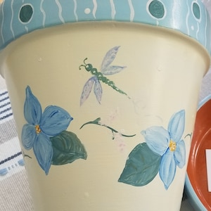 Whimsical Hand Painted Flower Pot - Choice of 4&quot; and 6&quot;