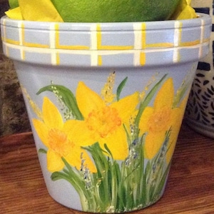 4" Clay Flowerpot and Saucer - Assorted Patterns Available