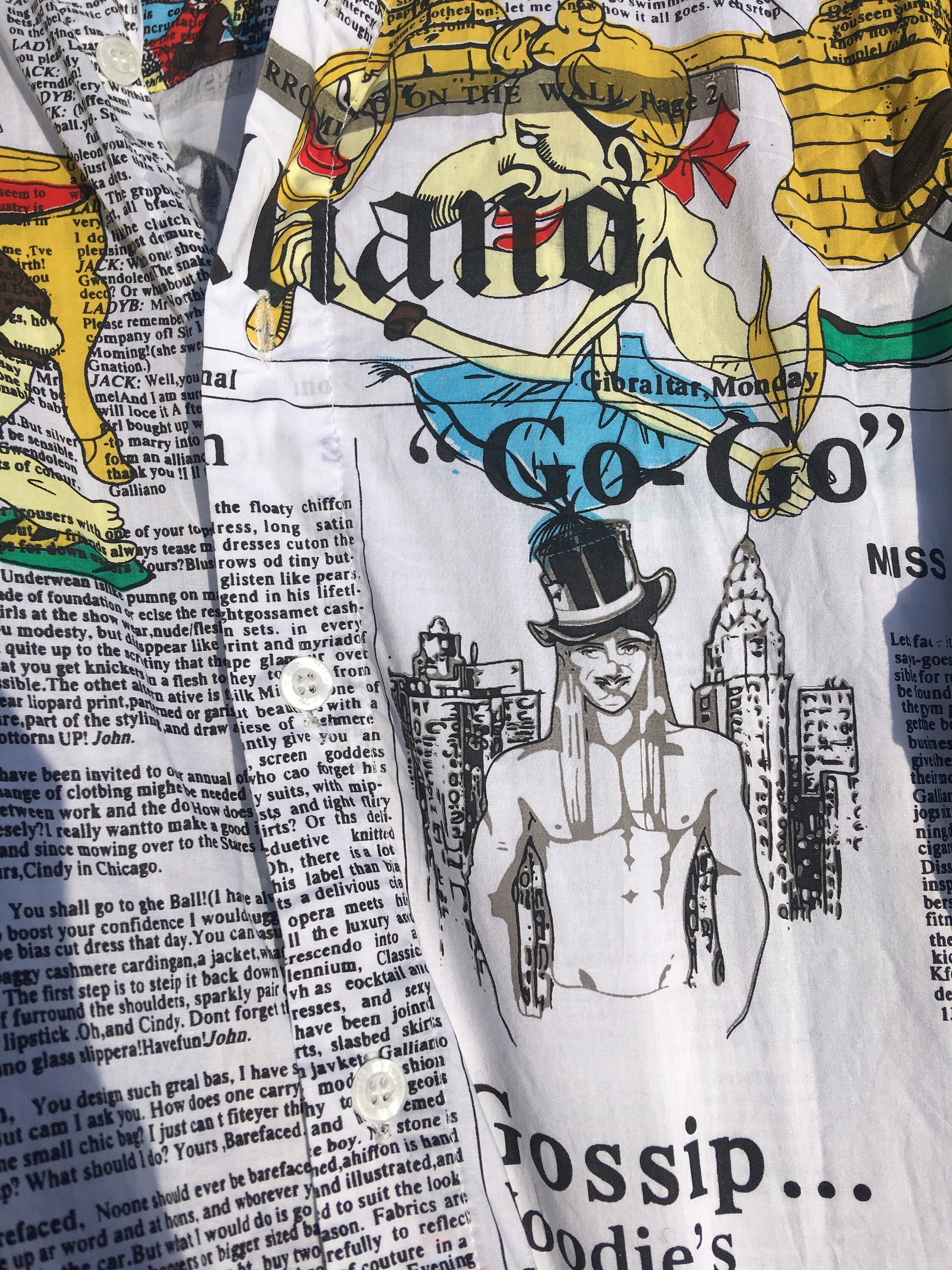 JOHN GALLIANO Made In Italy Gazette Newspaper Print Shirt Etsy