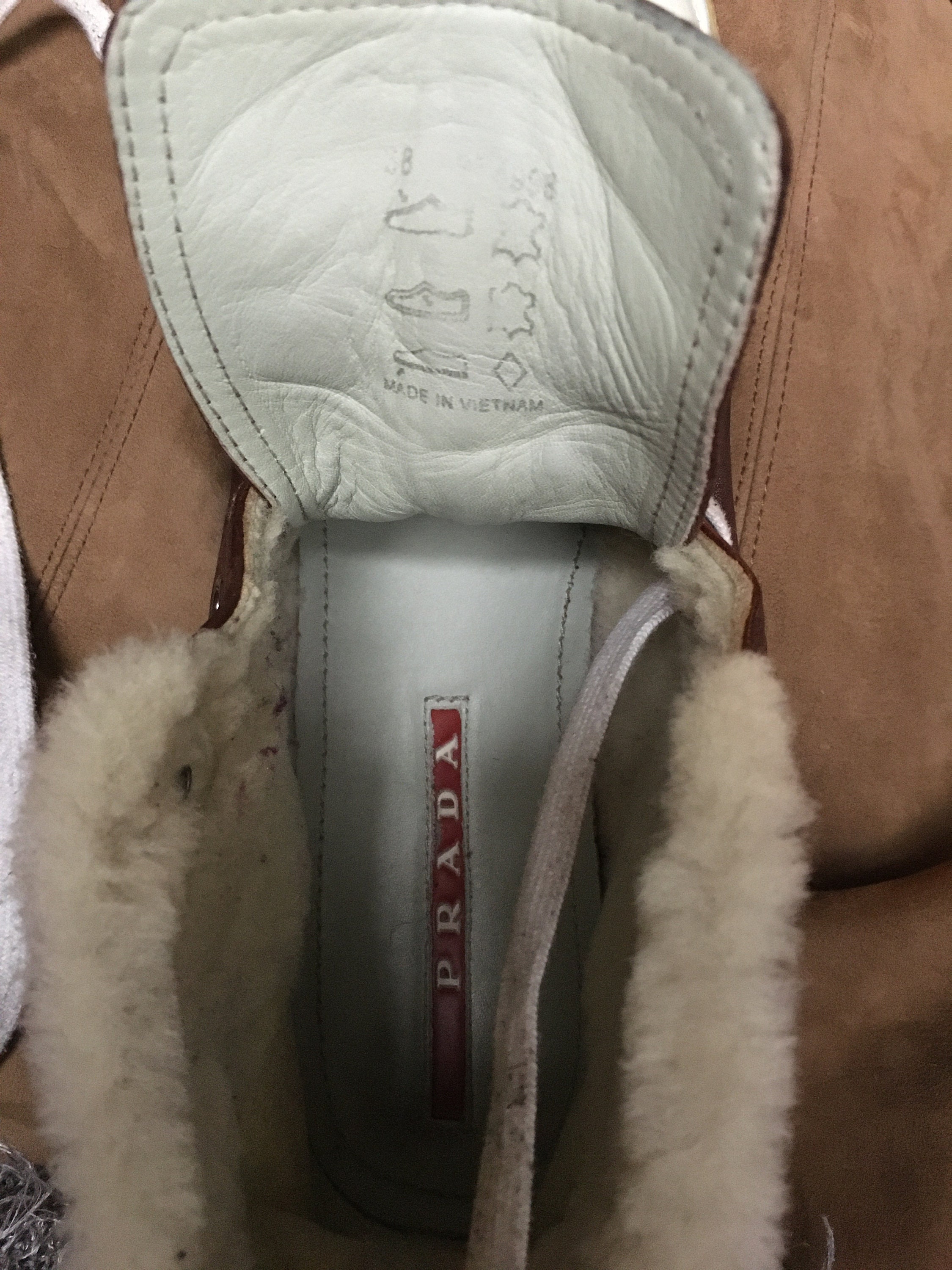 prada shearling lined sneakers