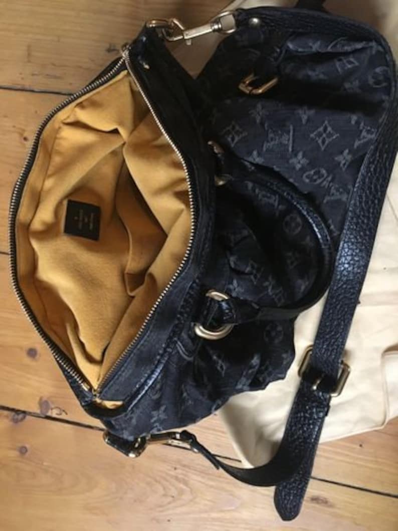 LOUIS VUITTON PARIS Made In France Monogram Black Denim Bag | Etsy