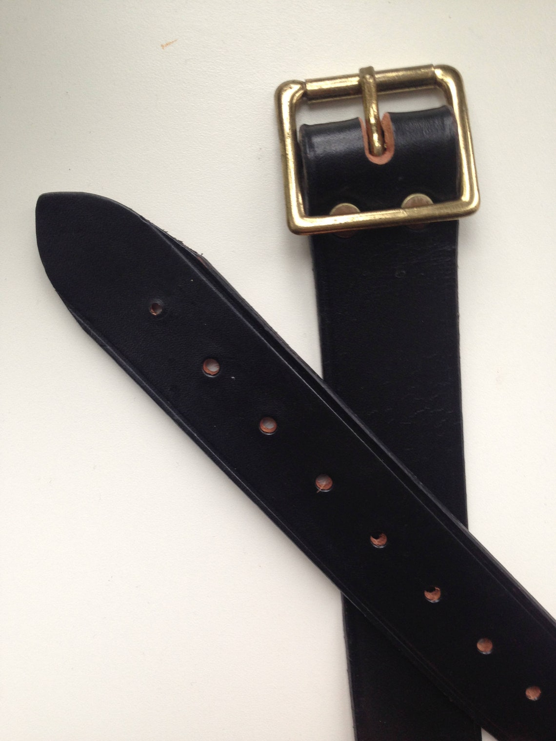 Military Officer Vintage Leather Belt Deadstock 1950s FREE | Etsy