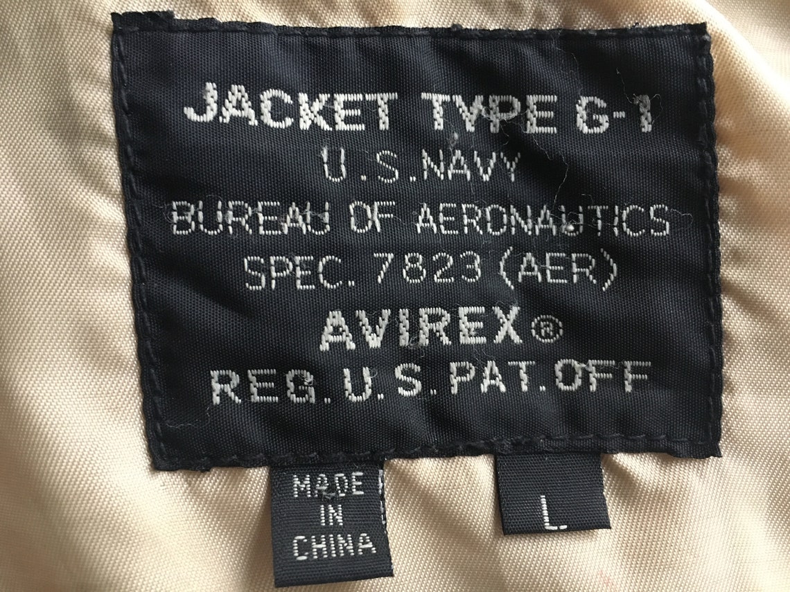 AVIREX Type G1 US Navy Flight Leather Bomber Jacket Unisex | Etsy