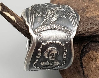 State Spoon Rings ~ Connecticut ~ Washington ~ Florida ~ Honorable ~ Nostalgic ~ Patriotic ~ Collectible