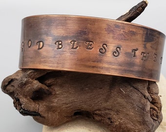 Genuine Copper Cuffs ~ God Bless The USA