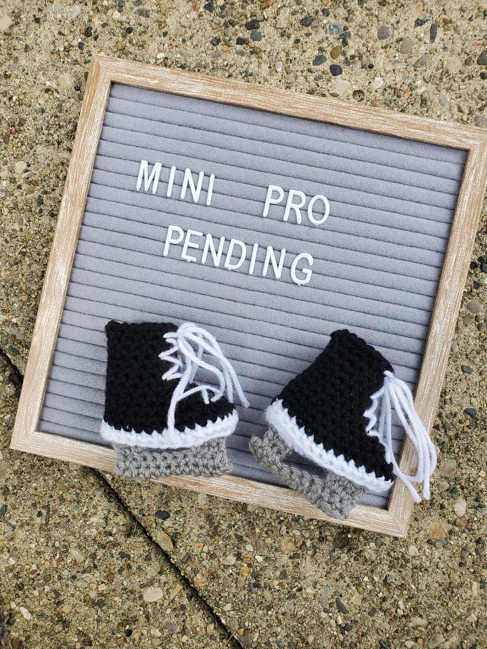 Baby Ice Skates Baby Skate Booties Hockey Crochet Black Skates Etsy