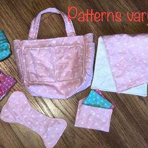 Doll Diaper Bag set with accessories - doll diapers and more