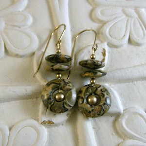 Leopardskin Jasper Earrings with 14k Gold Fill