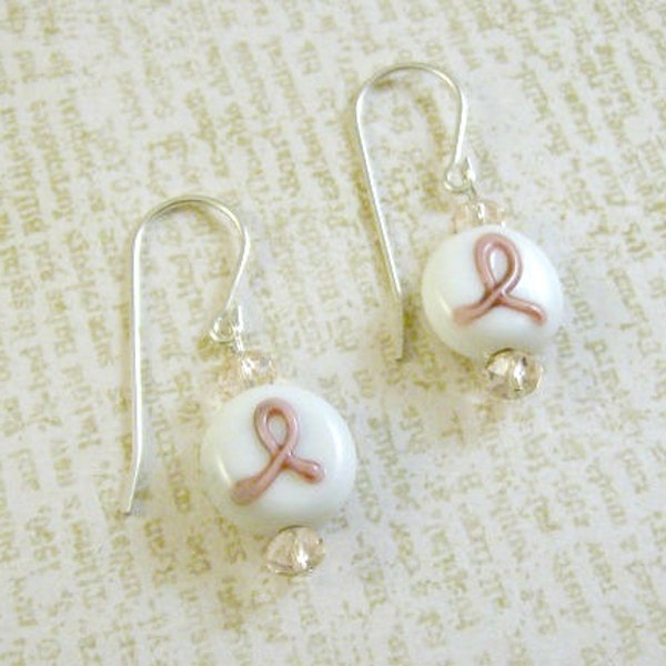 Pink Ribbon Earrings for Breast Cancer Awareness