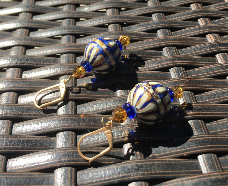 Hot Air Baloon Glass Leverback Earrings MOTHERS DAY SALE