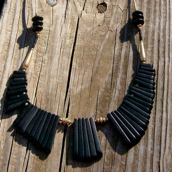 Black Jasper Necklace with 14k goldfill