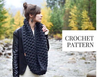 CROCHET PATTERN: Puff Stitch Infinity Scarf