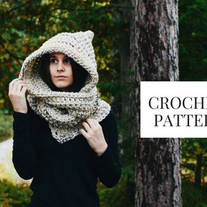 CROCHET PATTERN: Hooded Scarf Instant Download