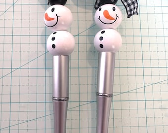 snowman bead pens