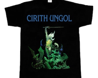 cirith ungol frost and fire '80 short long sleeve black t-shirt