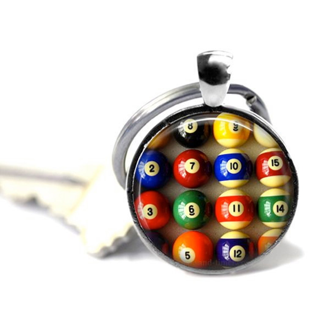 Billiard ball keychain or necklacepool ball key chainvintage