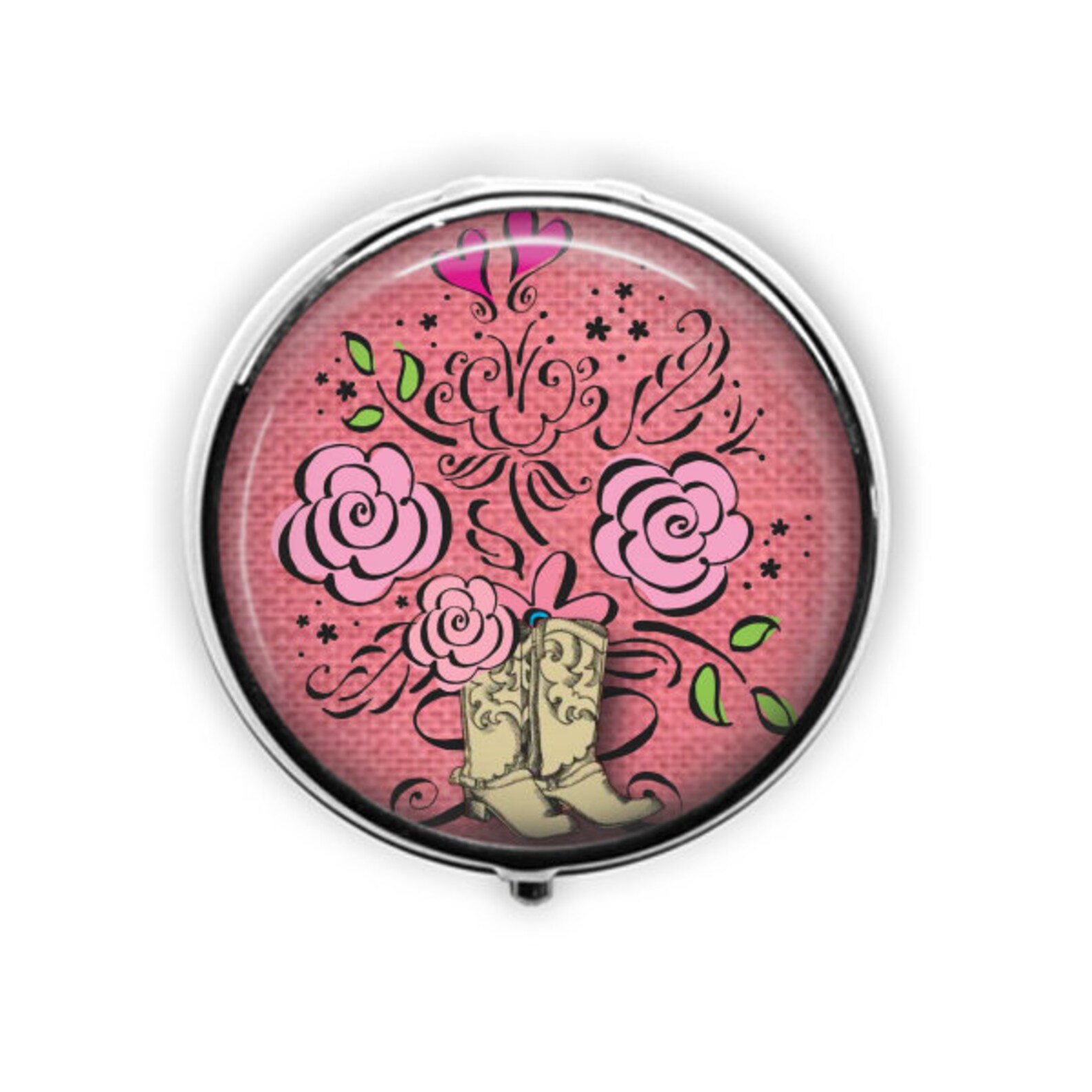 Cowgirl boots pill box8 colorscowboy boots pill case floral Etsy