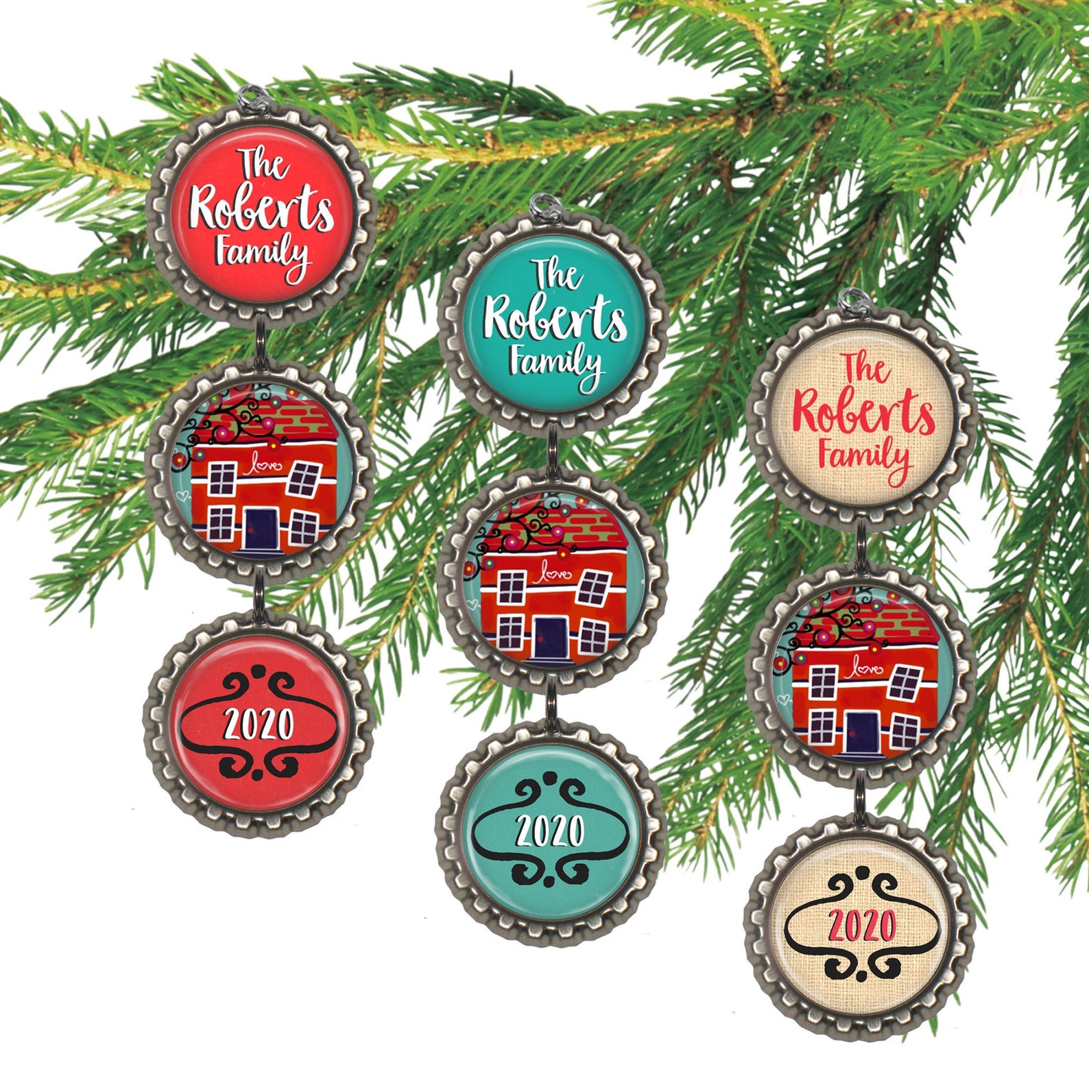 Family Christmas ornament custom family ornament whimsical Etsy