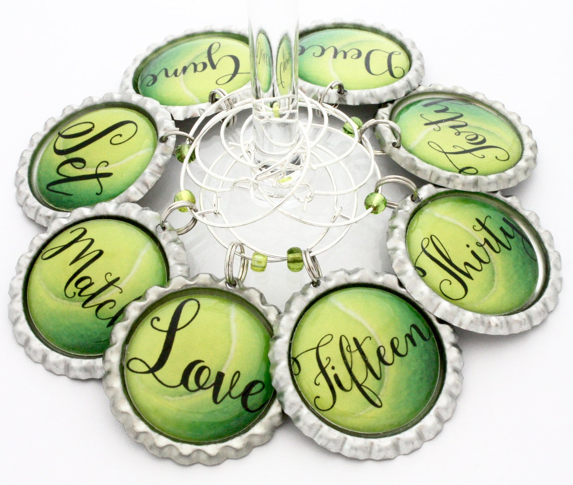 Tennis Team Party Favors Tennis Ball Wine Charms Gift for Etsy