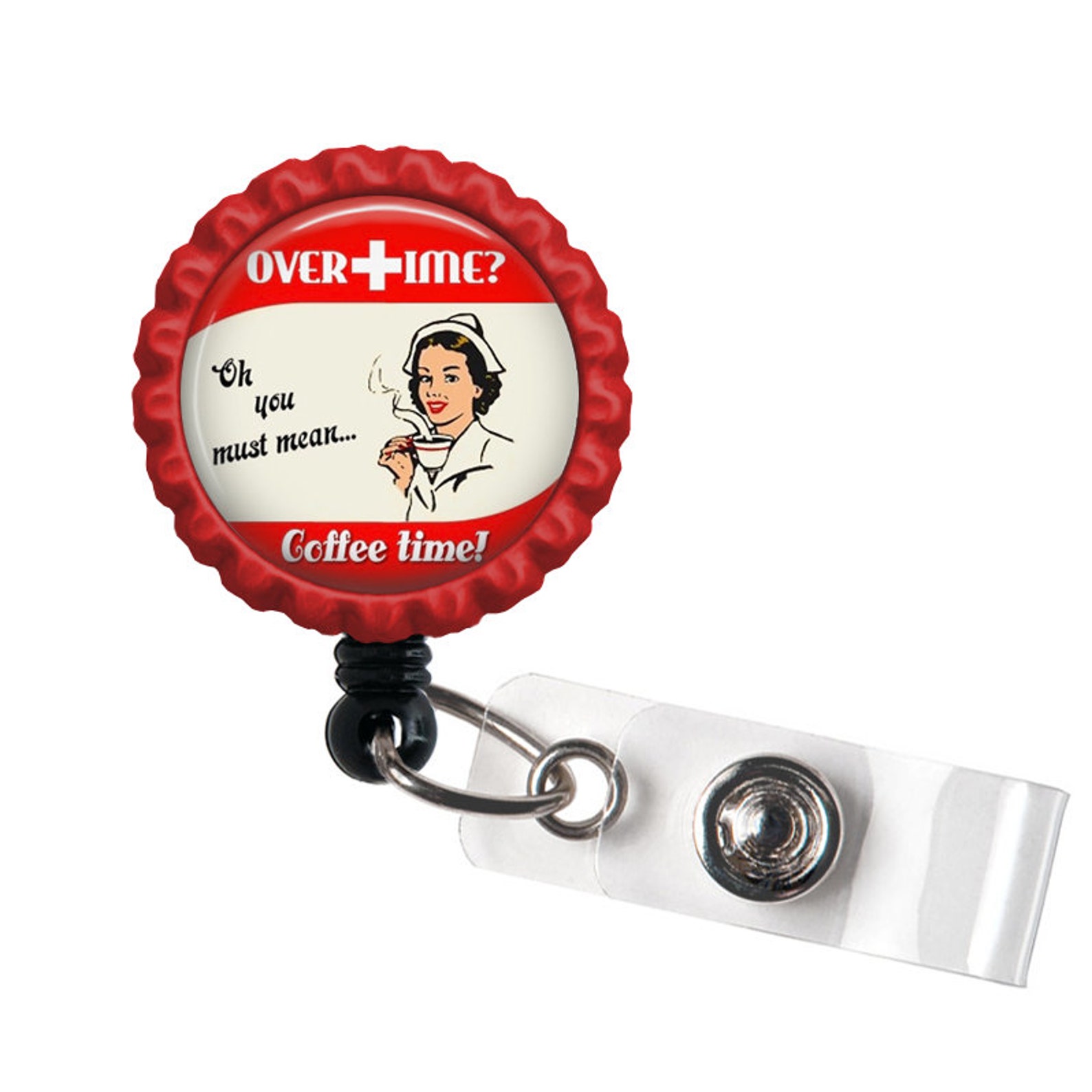 Funny badge reel nursing student retractable swivel clip Etsy
