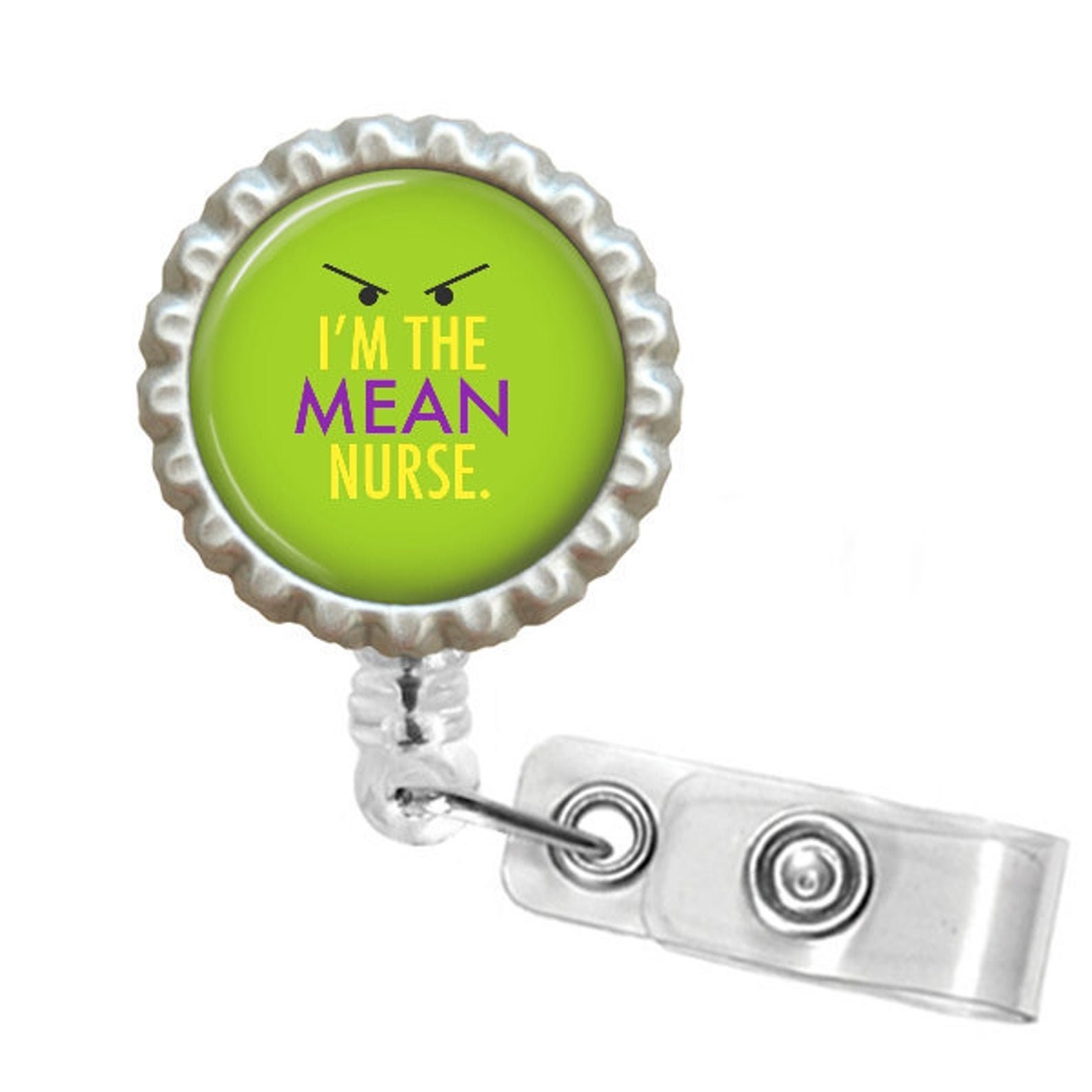 Funny Badge Reel Mean Nurse Badge ID Holder Rhinestone Etsy