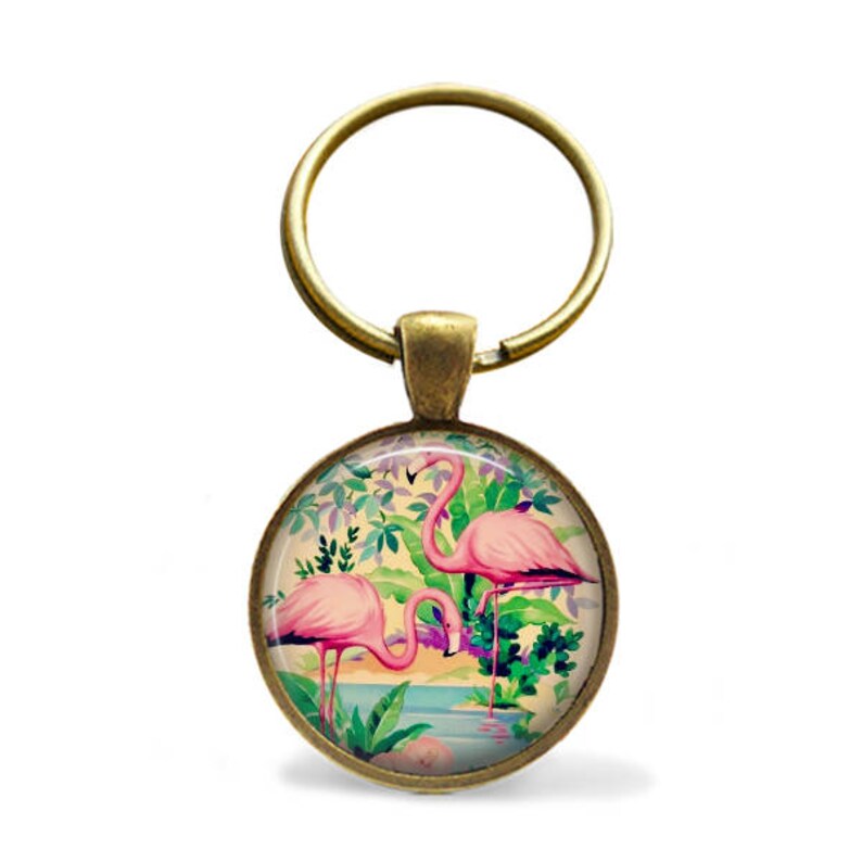 Flamingo pocket mirror vintage pink flamingos compact mirror Etsy