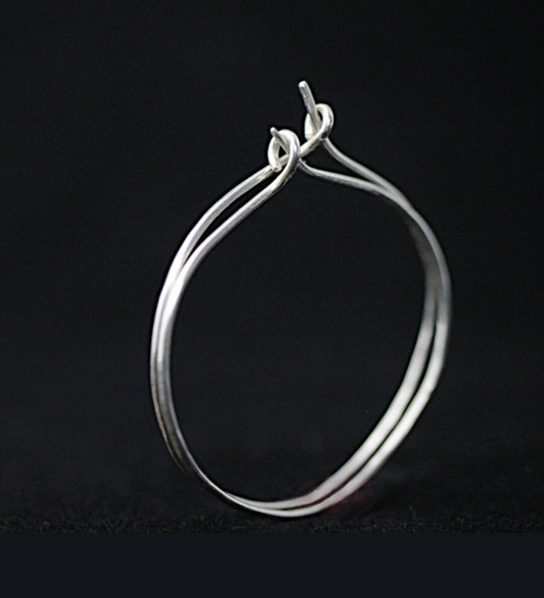 Wire Hoop Earring 1 1/2 Inch Hoop Silver Hoop Earring Classic Hoop