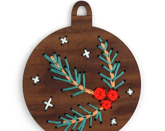 Pine Branch - Stitched Ornament Kit