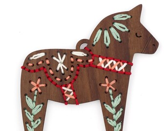 Dala Horse - Stitched Ornament Kit