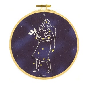 Virgo - Kit de bordado de arte de aro de 6"