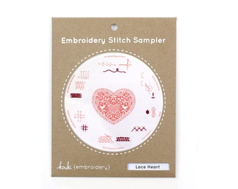 Lace Heart - Embroidery Stitch Sampler