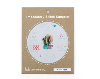 Coral Reef - Embroidery Stitch Sampler