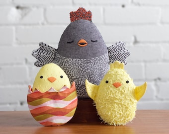 Spring Chickens PDF Sewing Embroidery Pattern