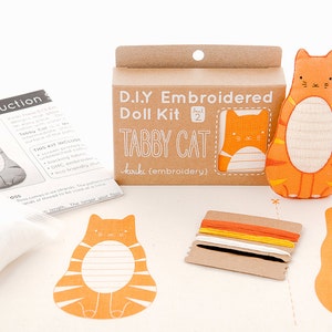 Tabby Cat Embroidery Kit - Etsy