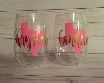 State Stemless Wine Glass, 21 ounce Stemless Wine Glass, Stemless Wine Glass, State Stemless, Stemless Cocktail, Acrylic Stemless