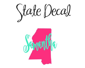 State Decal, Monogram State Decal, Home Vinyl Decal, Personalized State Decal, Car Decal, YETI Decal, Tumbler Decal, Home State Decal