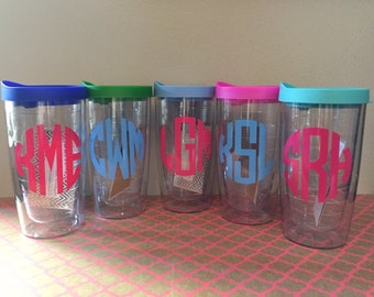 Personalized Acrylic Tumbler, Monogrammed Tumbler, Tervis Style Tumbler, Double Walled Tumbler