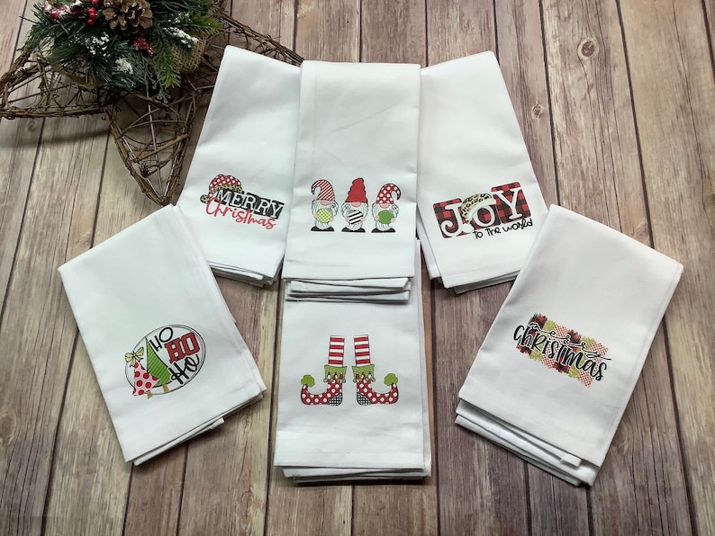 Christmas Horn Linen Towel