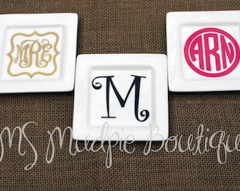 Square Monogrammed Jewelry/Trinket Tray