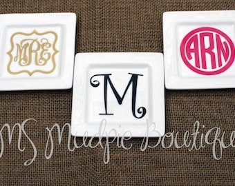 Square Monogrammed Jewelry/Trinket Tray