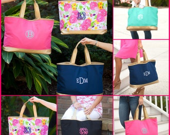 Cabana Monogrammed Large Tote Bag, Monogram Tote Bag, Cabana Personalized Tote, Womens Large Tote, Wedding Gift, Bridesmaid Gift, Beach Tote