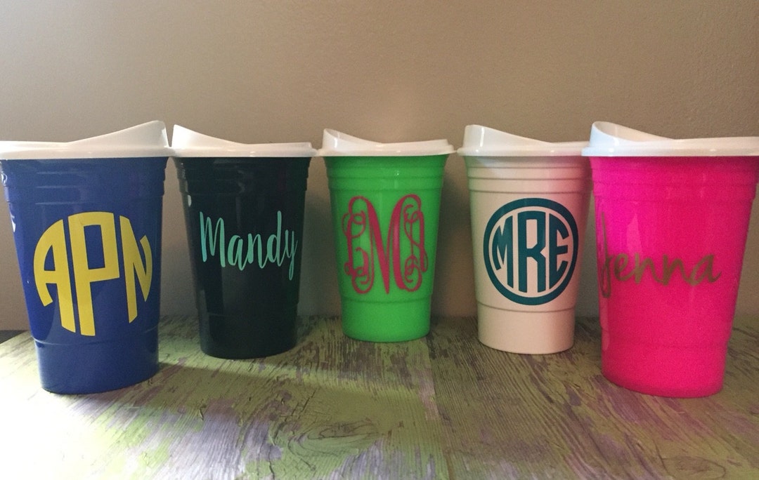 Personalized Party Cups, Monogrammed Party Cups, Doublewalled Cups, 16