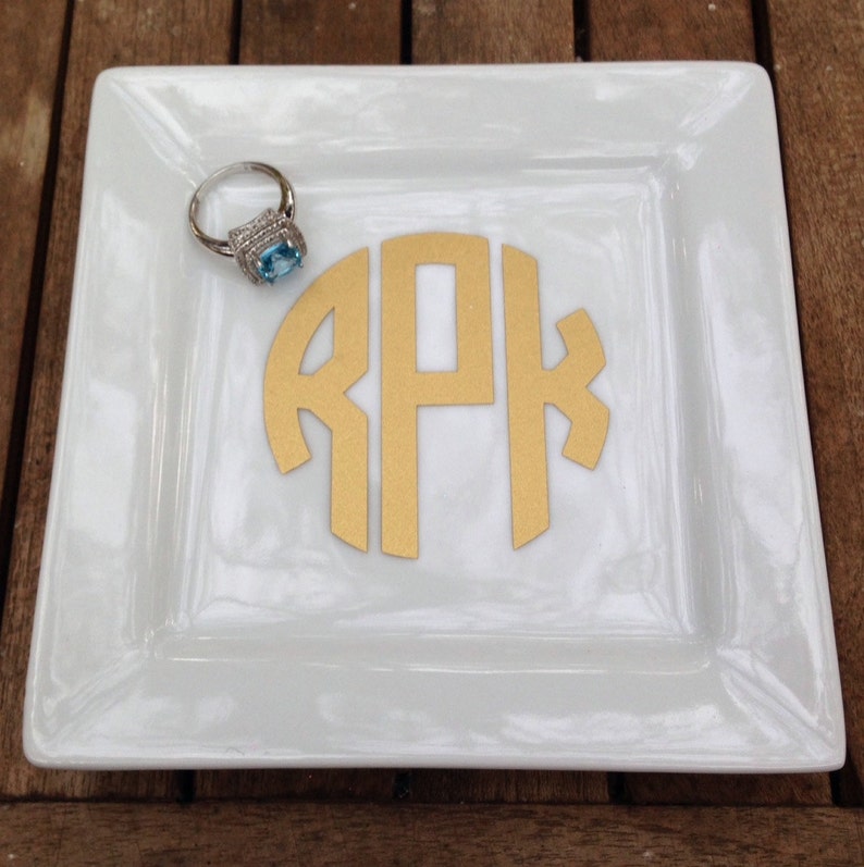 Monogrammed Jewelry Tray, Trinket Tray, Personalized Ring Dish, Jewelry Dish, Accessory Tray, Jewelry Holder, Ring Dish, Ring Holder image 3