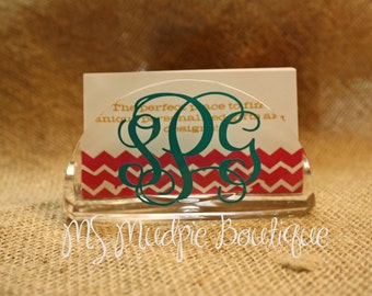 Personalized Business Card Holder, Monogrammed Business Card Holder, Business Card Holder, Coworker Gift, Boss Gift, Acrylic Card Holder