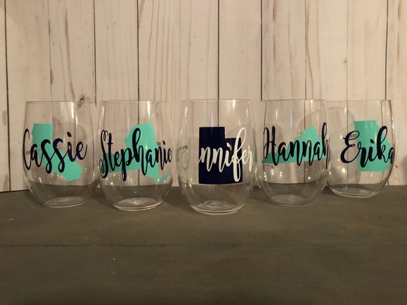State Stemless Wine Glass, 21 Ounce Stemless Wine Glass, Stemless Wine Glass,  State Stemless, Stemless Cocktail, Acrylic Stemless - Etsy