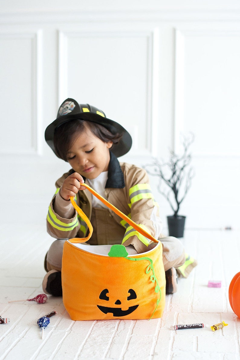 Trick or Treat Bag Halloween Treat Bag Personalized Halloween Bag Kids Halloween Bag Halloween Tote with Monogram Plush Halloween Tote