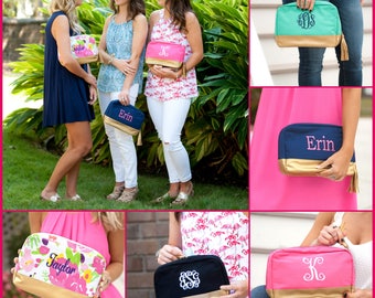 Cabana Monogrammed Cosmetic Bag, Monogram Cosmetic Bag, Personalized Cosmetic Bag, Bridesmaid Cosmetic Bag, Bridesmaid Makeup Bag