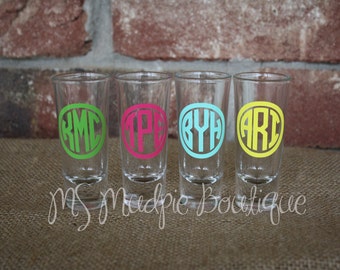 Monogram Shot Glass, Personalized Shot Glass, Custom Shot Glass, Cute Shot Glass, Shot Glass, Bridesmaid Gift, Sorority Sister Gift