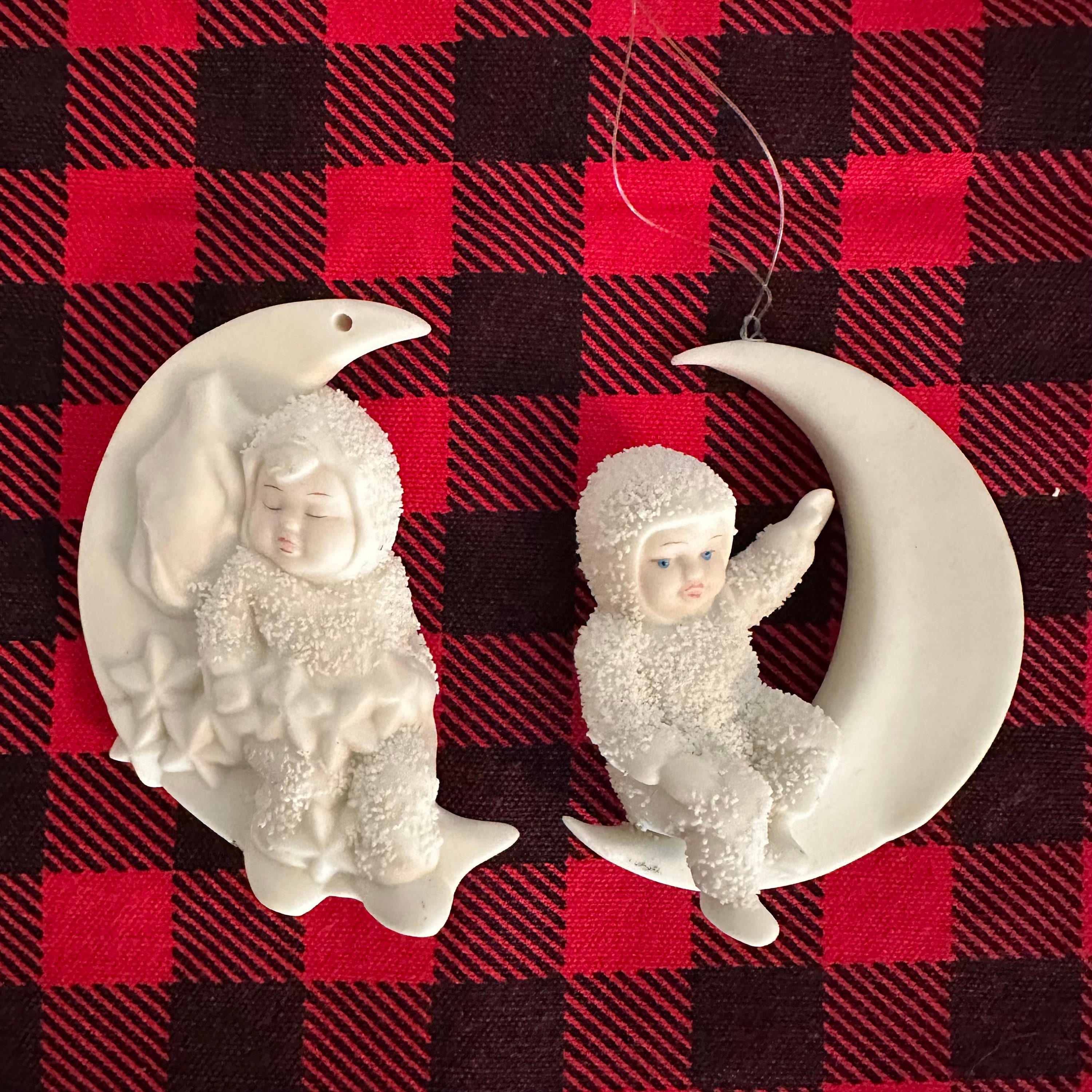 Dept. 56 Snowbabies Rock-a-bye Baby & Moon Beams Bisque