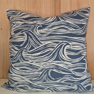 Ocean Waves Cushion Cover Surf Sea Nautical Seaside Beach Handmade in UK Pillow Bolster Cover